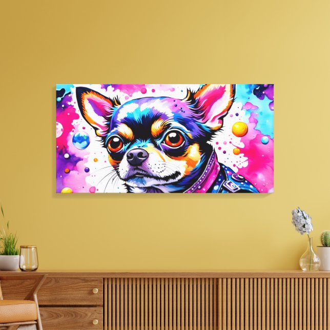 OUTER SPACE CHIHUAHUA 4 CANVAS PRINT (Insitu(LivingRoom))