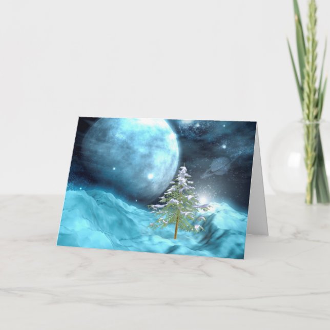 Outer Space Christmas Holiday Card (Front)