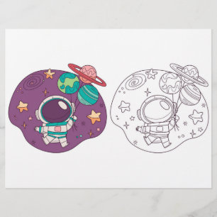 Outer space colouring page