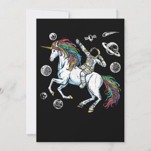 Outer Space Cosmonaut Fantasy Animal Unicorn Gift  Invitation