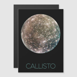 Outer Space, Cosmos, Solar System, Moon Callisto Magnetic Invitation