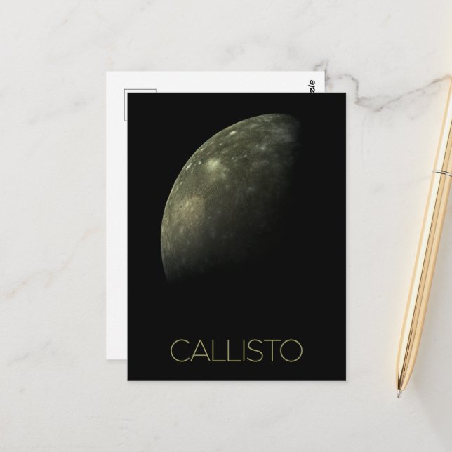Outer Space, Cosmos, Solar System, Moon Callisto Postcard (Front/Back In Situ)