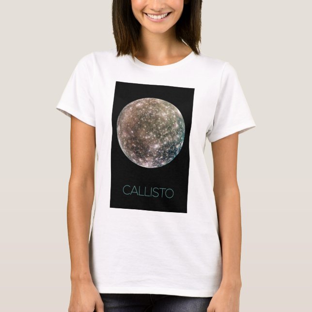 Outer Space, Cosmos, Solar System, Moon Callisto T-Shirt (Front)