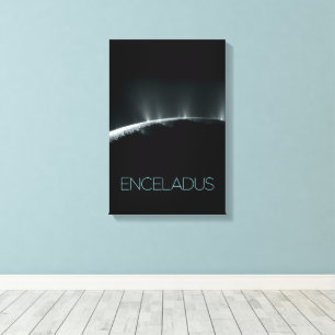 Outer Space, Cosmos, Solar System, Moon Enceladus Canvas Print