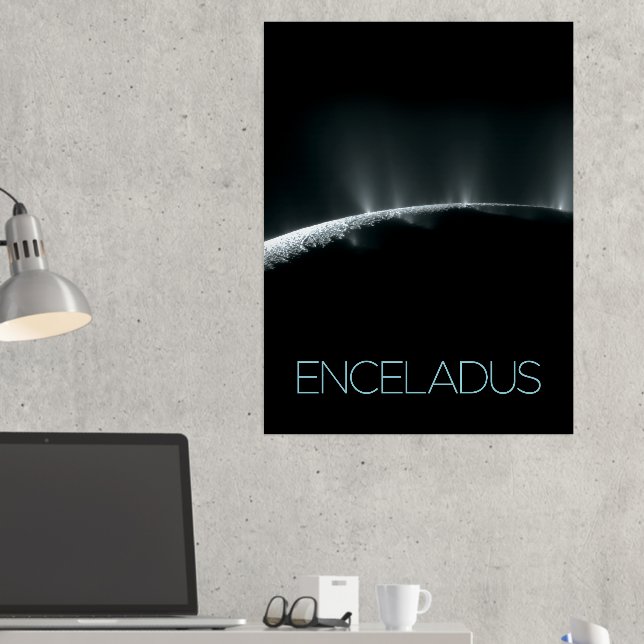 Outer Space, Cosmos, Solar System, Moon Enceladus Foil Prints (In Situ (Desk 2))