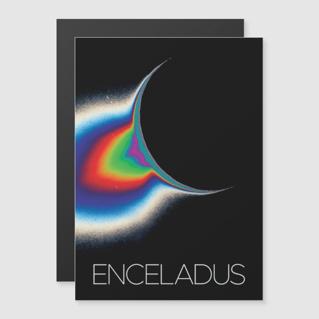 Outer Space, Cosmos, Solar System, Moon Enceladus Magnetic Invitation (Front/Back)