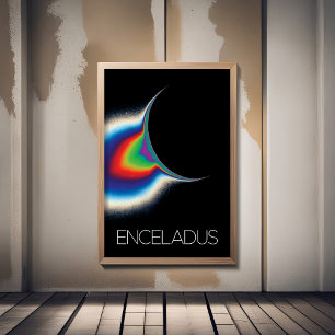 Outer Space, Cosmos, Solar System, Moon Enceladus Poster