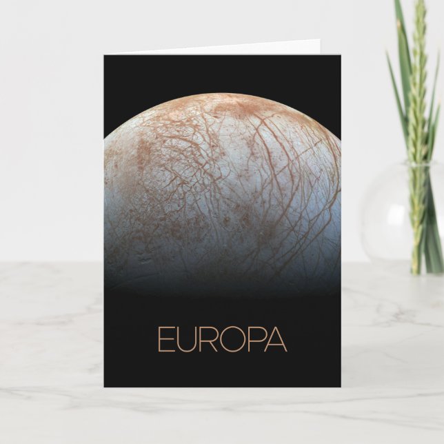 Outer Space, Cosmos, Solar System, Moon Europa Card (Front)