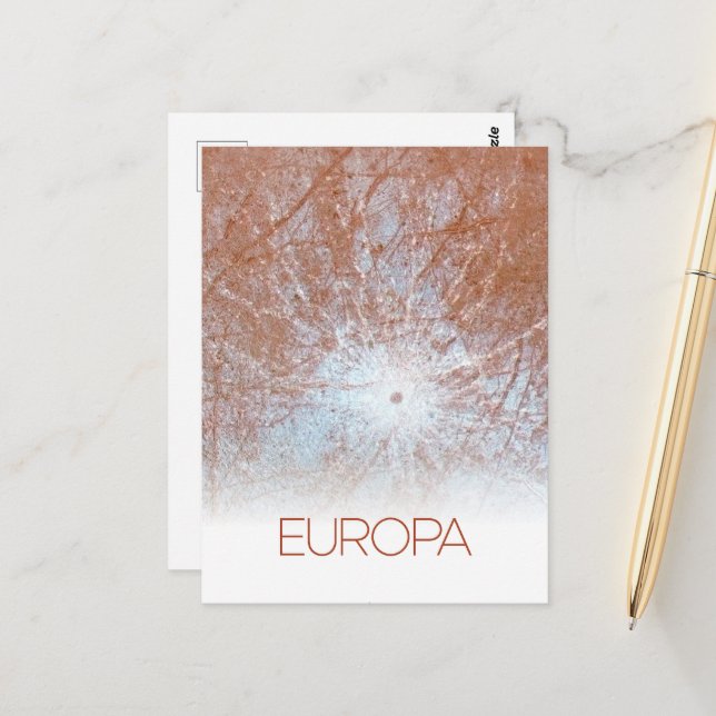 Outer Space, Cosmos, Solar System, Moon Europa Postcard (Front/Back In Situ)