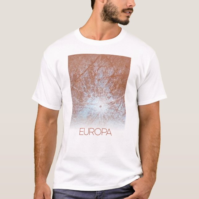 Outer Space, Cosmos, Solar System, Moon Europa T-Shirt (Front)