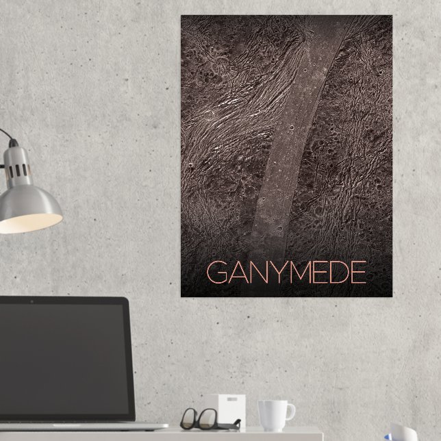 Outer Space, Cosmos, Solar System, Moon Ganymede Foil Prints (In Situ (Desk 2))