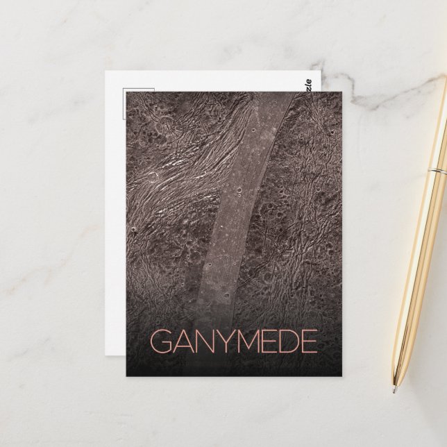 Outer Space, Cosmos, Solar System, Moon Ganymede Postcard (Front/Back In Situ)