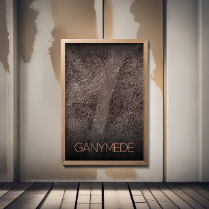 Outer Space, Cosmos, Solar System, Moon Ganymede Poster