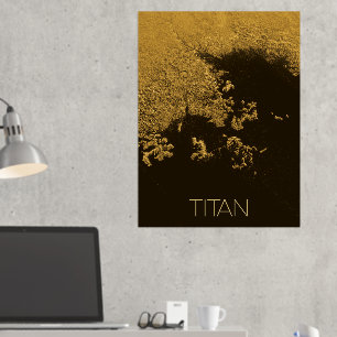 Outer Space, Cosmos, Solar System, Moon Titan Foil Prints