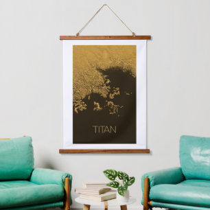 Outer Space, Cosmos, Solar System, Moon Titan Hanging Tapestry