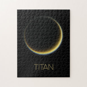 Outer Space, Cosmos, Solar System, Moon Titan Jigsaw Puzzle