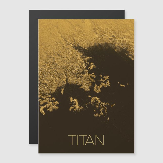 Outer Space, Cosmos, Solar System, Moon Titan Magnetic Invitation (Front/Back)