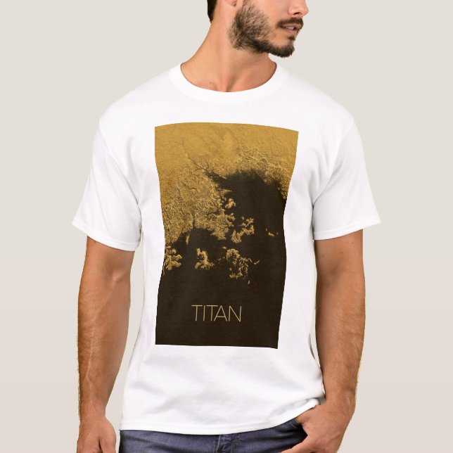 Outer Space, Cosmos, Solar System, Moon Titan T-Shirt (Front)