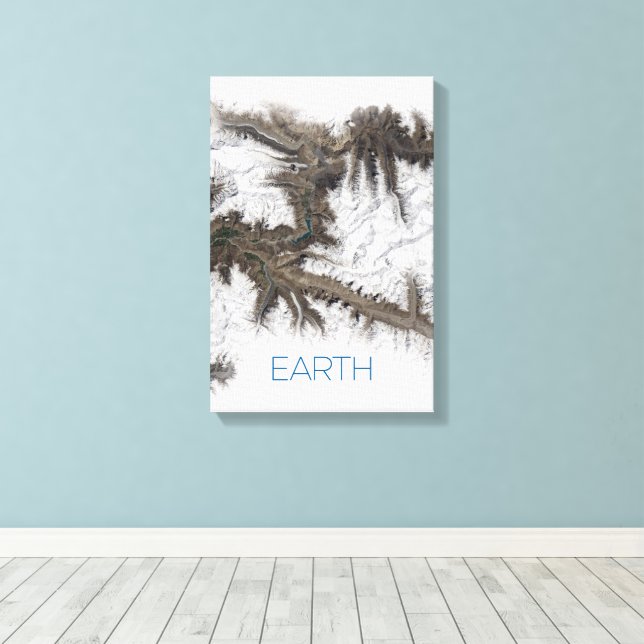 Outer Space, Cosmos, Solar System, Planet Earth Canvas Print (Insitu(Wood Floor))
