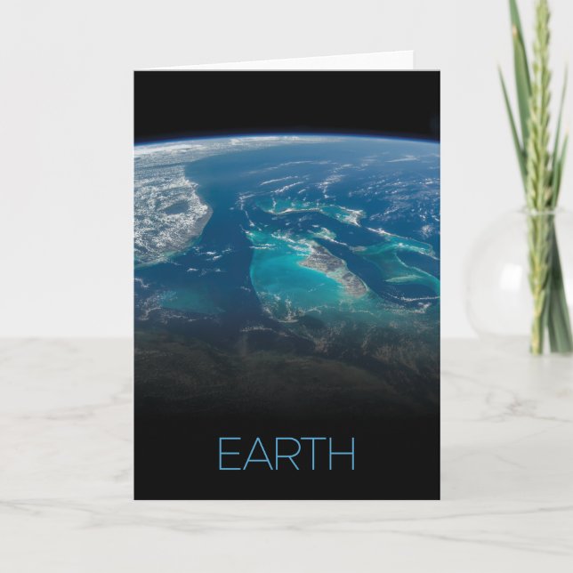 Outer Space, Cosmos, Solar System, Planet Earth Card (Front)