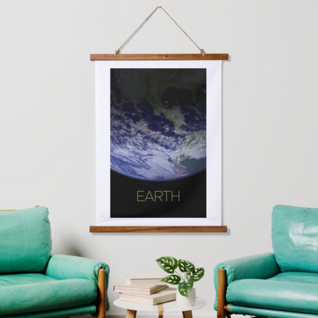 Outer Space, Cosmos, Solar System, Planet Earth Hanging Tapestry (Living Room)