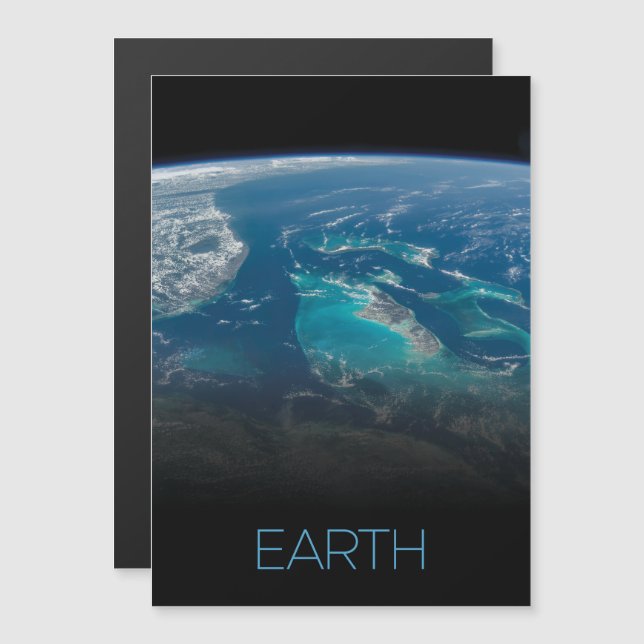Outer Space, Cosmos, Solar System, Planet Earth Magnetic Invitation (Front/Back)