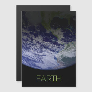Outer Space, Cosmos, Solar System, Planet Earth Magnetic Invitation