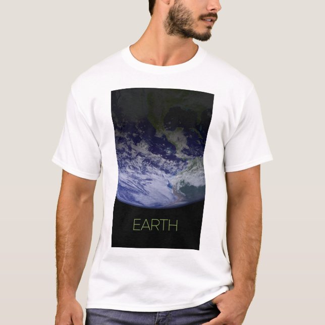 Outer Space, Cosmos, Solar System, Planet Earth T-Shirt (Front)