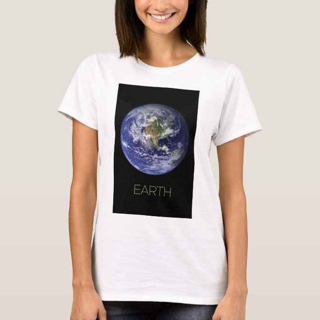 Outer Space, Cosmos, Solar System, Planet Earth T-Shirt (Front)