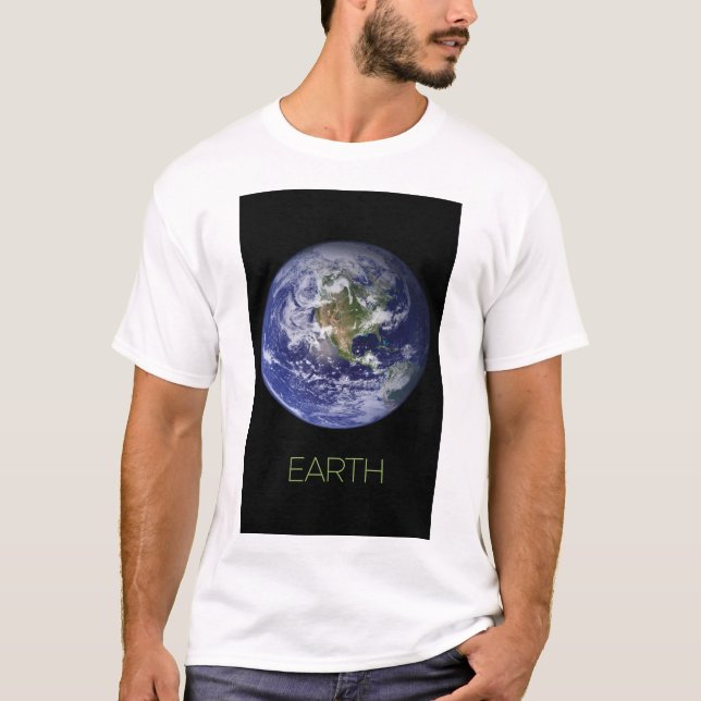 Outer Space, Cosmos, Solar System, Planet Earth T-Shirt (Front)