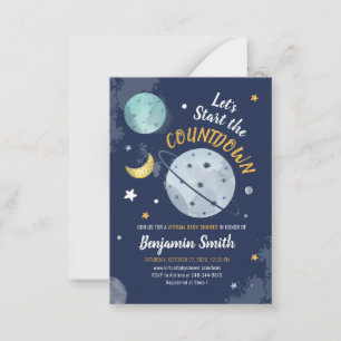 Outer Space Countdown Virtual Baby Shower Card