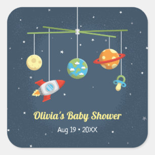 Outer Space Crib Toys Baby Boy Shower Stickers