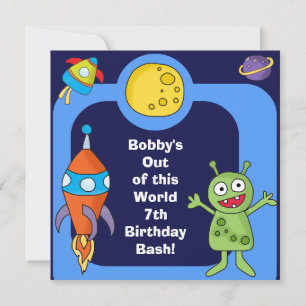 Outer Space Customised Birthday Invites