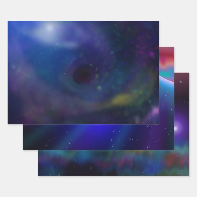Outer Space Digital Paintings  Wrapping Paper Sheet (Set)