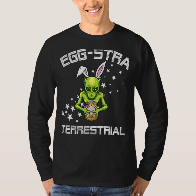 Outer Space Eggs Extra Terrestial Alien Easter Egg T-Shirt (Front)