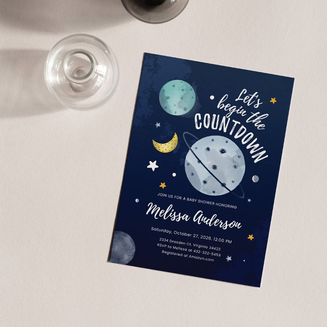 Outer Space Elegant Baby Shower Invitation (Creator Uploaded)