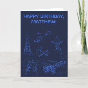 Outer Space Exploration Astronauts Personalised Card