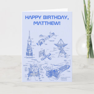Outer Space Exploration Astronauts Personalised Card