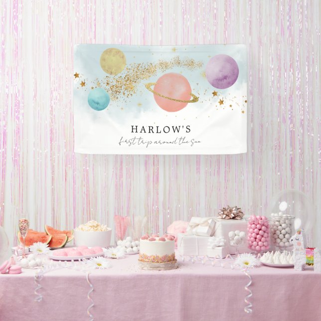 Outer Space First trip around the sun Birthday  Banner (Party)