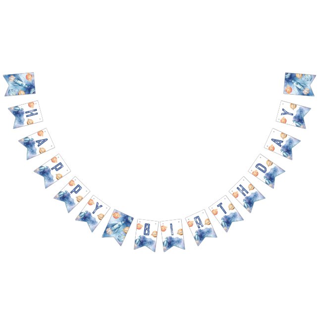 Outer Space First trip around the sun Boy birthday Bunting (All)