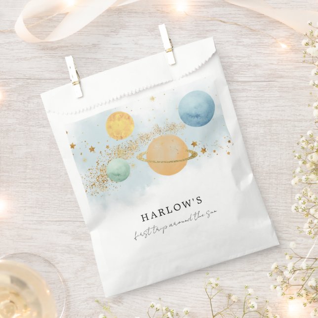 Outer Space First trip around the sun Party  Favour Bags (Clipped)