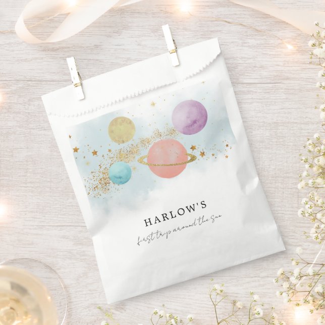 Outer Space First trip around the sun Party  Favour Bags (Clipped)