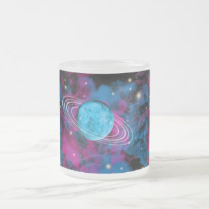 Outer Space Frosted Glass Coffee Mug