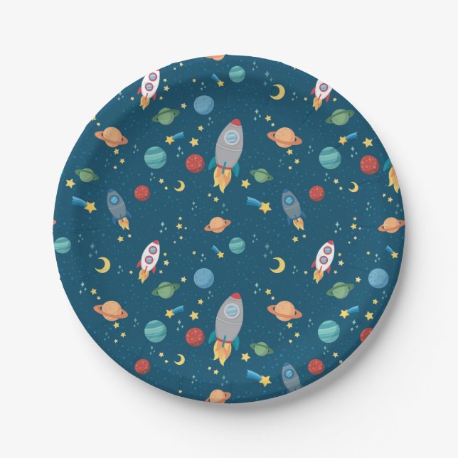 Outer Space Fun paper plates (Front)