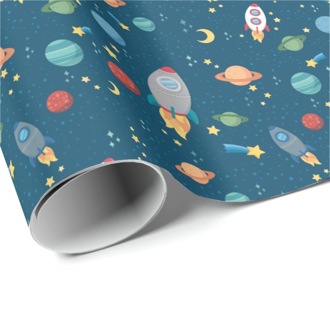 Outer Space Fun Wrapping Paper (Roll Corner)
