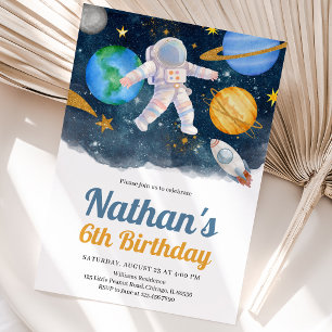 Outer Space Galaxy Birthday Invitation