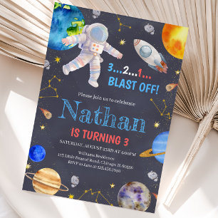 Outer Space Galaxy Birthday Invitation