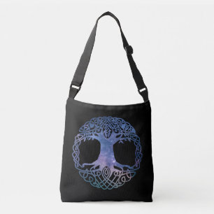 Outer Space Galaxy Celtic Tree of Life Crossbody Bag