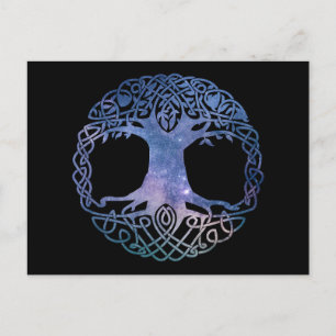 Outer Space Galaxy Celtic Tree of Life Postcard