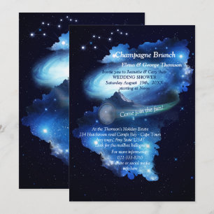Outer Space Galaxy Couple Shower Invitation